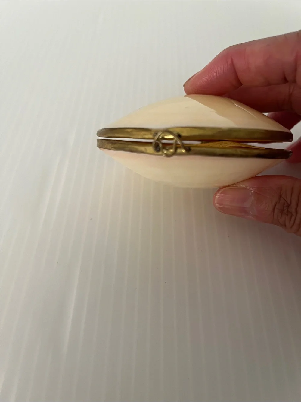Vintage Polished Natural Clam Shell Trinket Box